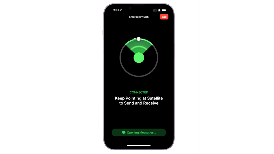 Apple Emergency SOS on an iPhone 14