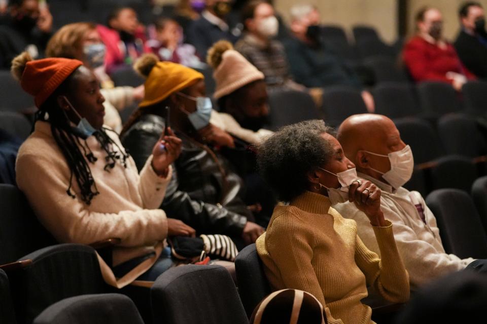 The audience listens as Ohio Sen. Hearcel Craig, not pictured, gives the keynote address during a Martin Luther King Jr. Day event Monday at the Ohio History Center. Craig told the group that it's time to make a recommitment to Dr. King's vision.