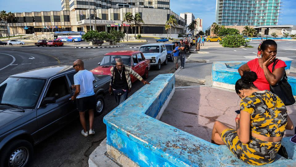 The oil has been a crucial lifeline for cash strapped Cuba as shortages in 2023 led to days-long waits to fill up cars across the island.  - Yamil Lage/AFP/Getty Images