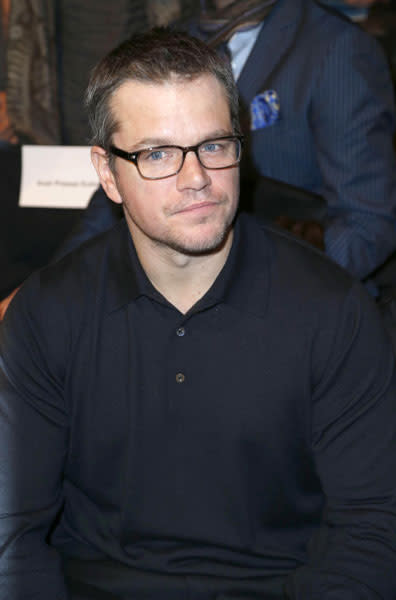 <b>Matt Damon </b><br><br>The Hollywood actor donned a simple black top for the Naeem Khan show.<br><br>Image © Rex