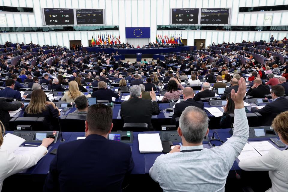 Photo d’illustration, prise lors d’une plénière au Parlement à Strasbourg le 24 avril 2024. 