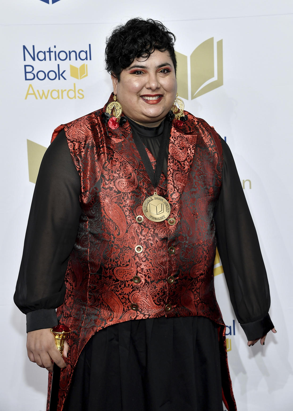 Young People's Literature finalist Sonora Reyes attends the 73rd National Book Awards, at Cipriani Wall Street on Wednesday, Nov. 16, 2022, in New York. (Photo by Evan Agostini/Invision/AP)