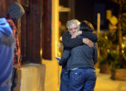 Relatives of the 44 crew members of the missing at sea ARA San Juan submarine react outside a hotel where they are staying in Mar del Plata, Argentina November 17, 2018. REUTERS/Marina Devo