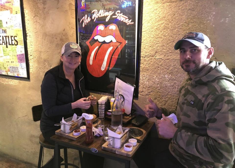 Jeremy and Terry Ellis of Sutherland dine at The Rock Yard restaurant and pub in Old Towne Petersburg on February 24, 2024.