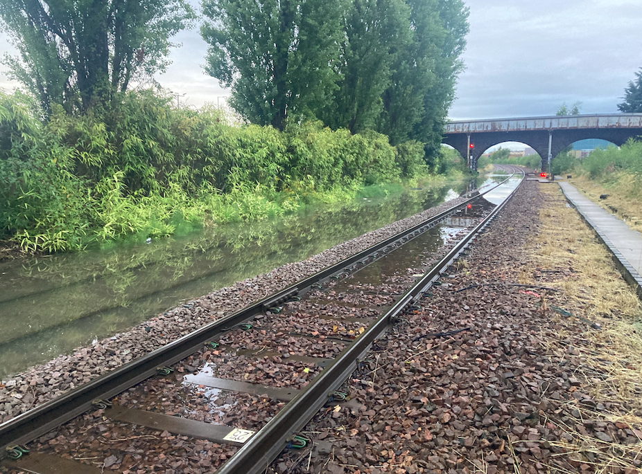 Torrential downpours resulted in flooding at Perth station in Scotland.