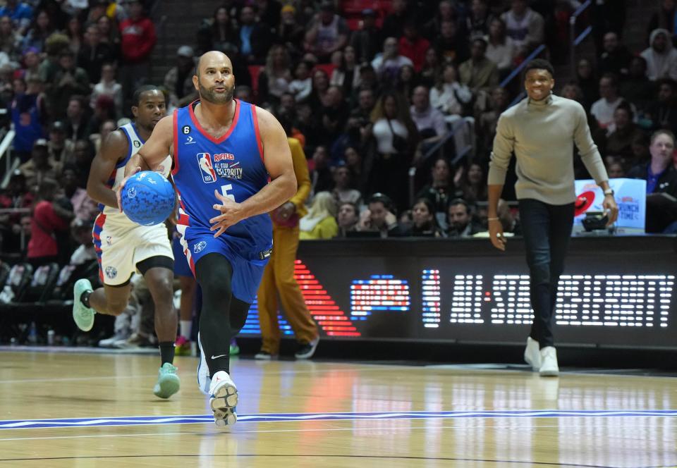 Albert Pujols participó en el juego de celebridades NBA All Star 2023 el 17 de febrero.