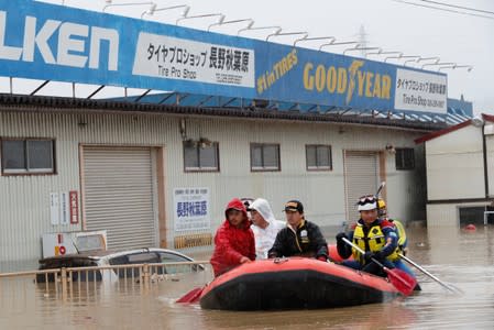 Aftermath of Typhoon Hagibis in Nagano Prefecture