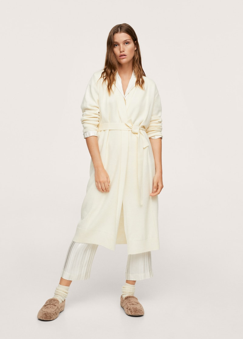 <h2>Mango Knitted Robe With Belt</h2><br>A cream-colored knit robe is a perfect gift for a family member, friend, or yourself. <br><br><strong>Mango</strong> Knitted Robe With Belt, $, available at <a href="https://go.skimresources.com/?id=30283X879131&url=https%3A%2F%2Fshop.mango.com%2Fus%2Fwomen%2Fknitted-robe-with-belt_17074399.html" rel="nofollow noopener" target="_blank" data-ylk="slk:Mango" class="link ">Mango</a>