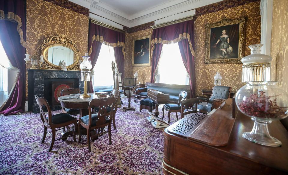 The north parlor in the Lanier Mansion in Madison, Indiana.