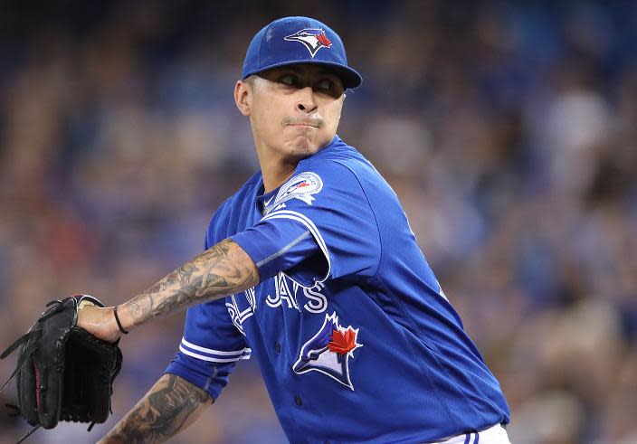 Veteran Jesse Chavez pitched for the Blue Jays and Dodgers in 2016. (Getty Images) 