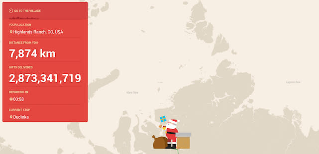 Google Santa Claus Tracker