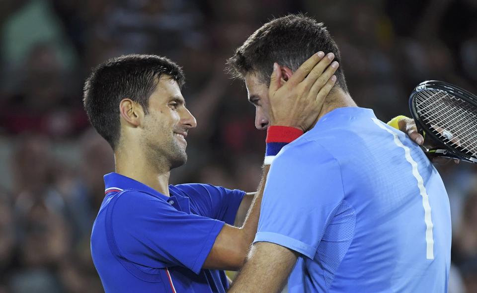 2016 Rio Olympics - Tennis - Preliminary - Men&#39;s Singles First Round - Olympic Tennis Centre - Rio de Janeiro, Brazil - 07/08/2016. Novak Djokovic (SRB) of Serbia reacts after losing his match against Juan Martin Del Potro (ARG) of Argentina.  REUTERS/Toby Melville TPX IMAGES OF THE DAY. FOR EDITORIAL USE ONLY. NOT FOR SALE FOR MARKETING OR ADVERTISING CAMPAIGNS.