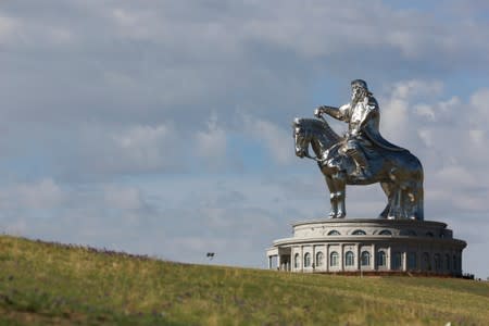 The Genghis Khan Equestrian Statue is seen at the Genghis Khan Statue Complex, east of Ulaanbaatar