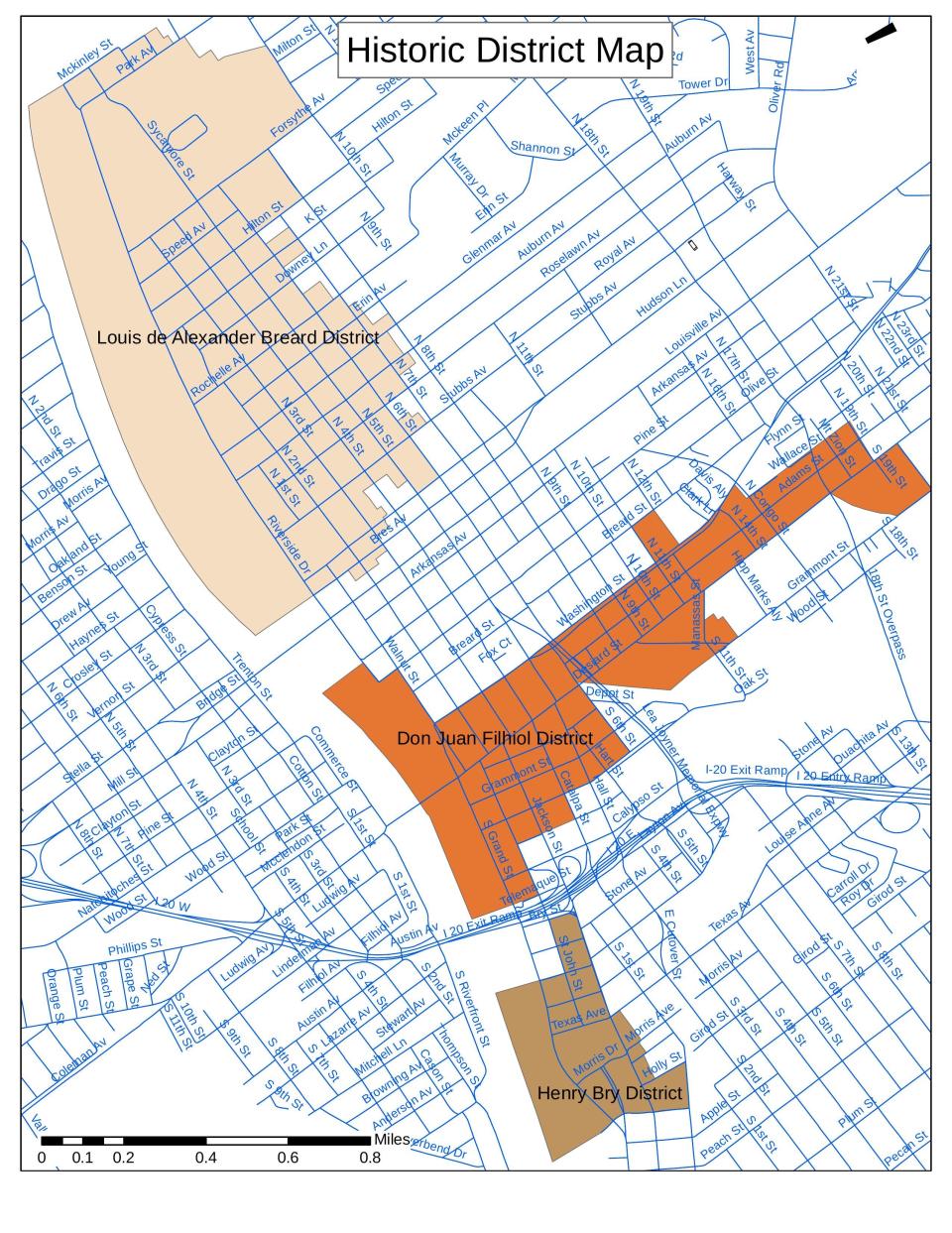 Here is a map of the three historic districts in the City of Monroe.