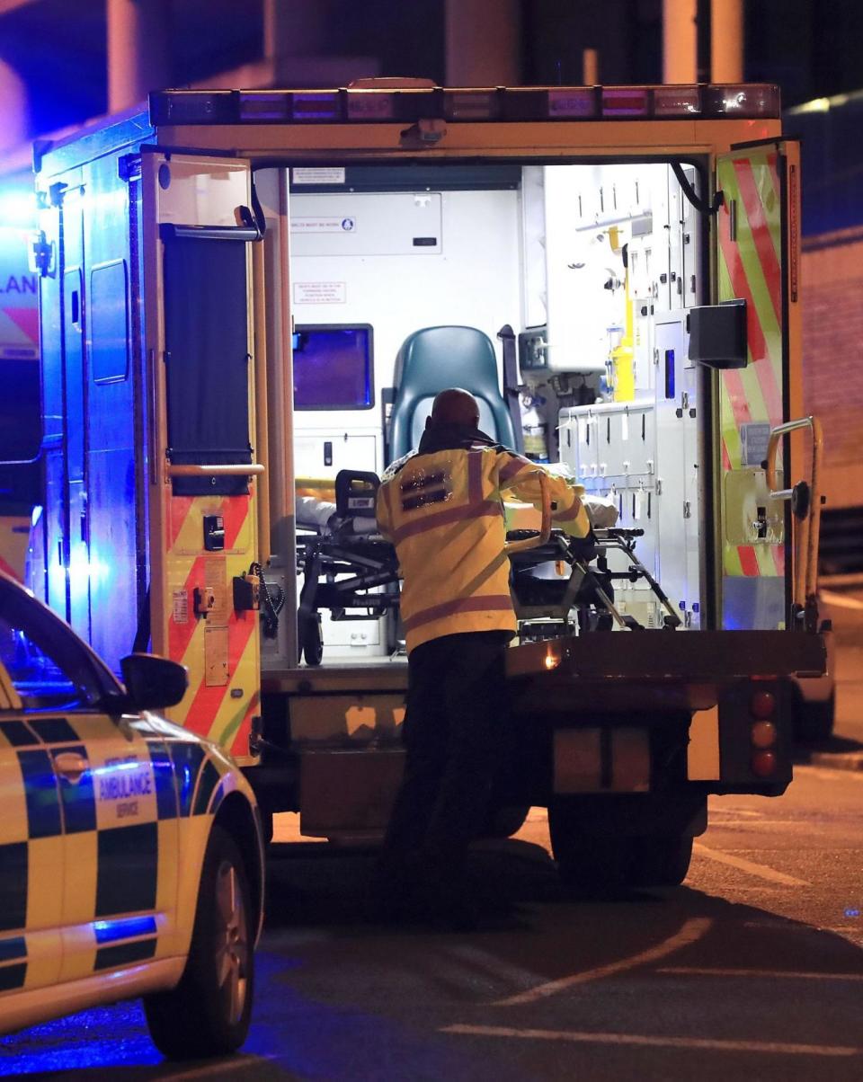 An ambulance at the scene after 22 people were killed (PA)