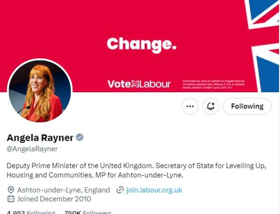 Angela Rayner’s Twitter (Rayner)