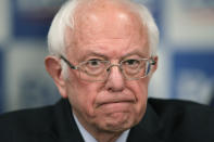 FILE - In this March 12, 2020, file photo Democratic presidential candidate, Sen. Bernie Sanders, I-Vt., speaks to reporters about coronavirus in Burlington, Vt. (AP Photo/Charles Krupa, File)