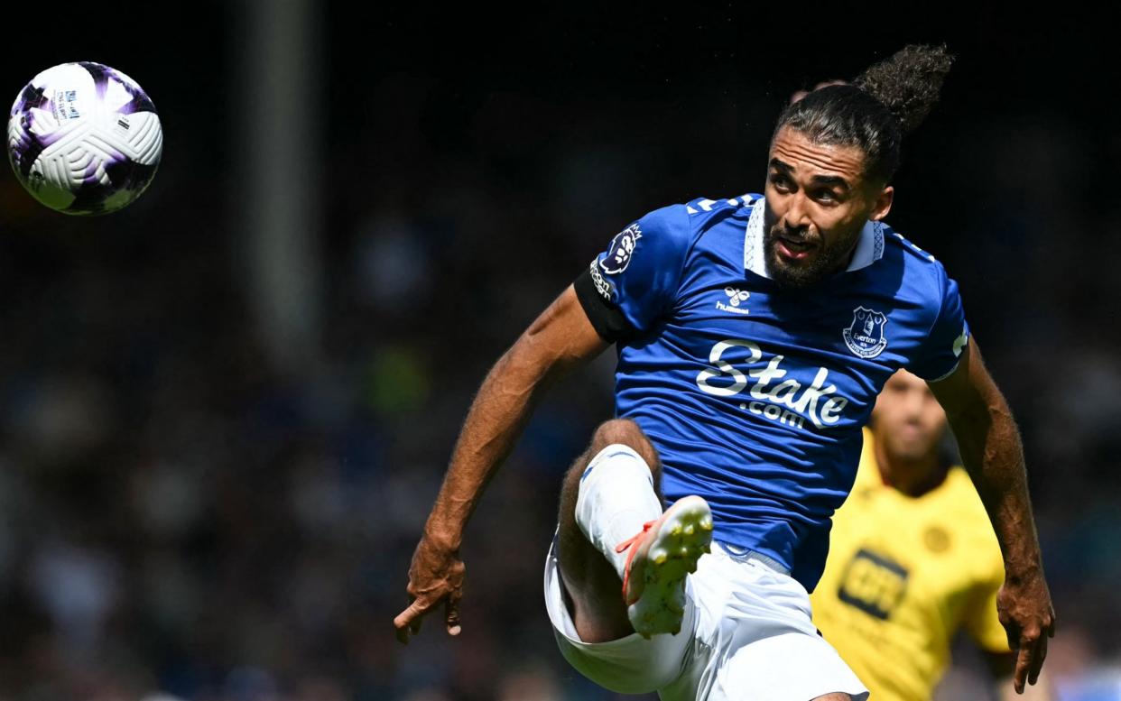 Dominic Calvert-Lewin playing for Everton against Sheffield United last season