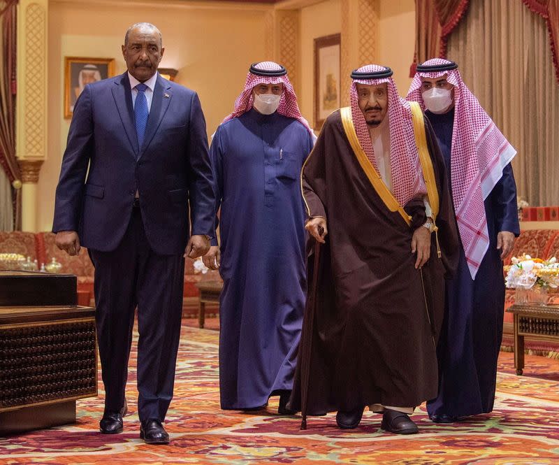 FILE PHOTO: Sudan's Sovereign Council Chief General Abdel Fattah al-Burham in Riyadh