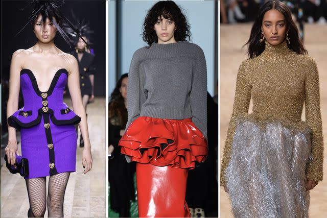 <p>Getty Images</p> From left: Moschino, Christopher Kane, Paco Rabanne