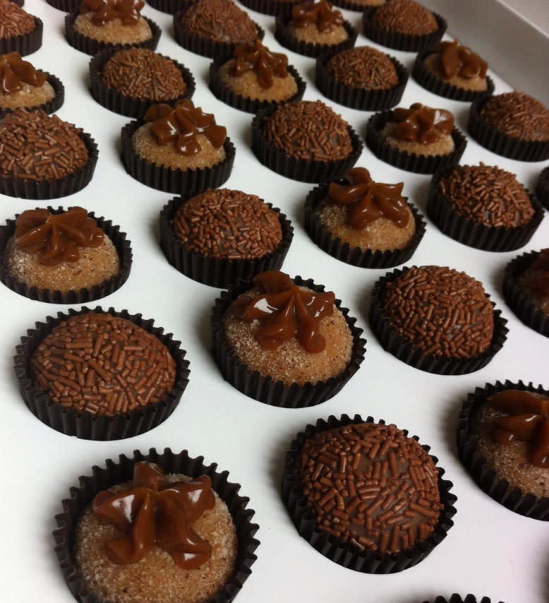 Brigadeiro, a traditional chocolate sweet made with condensed milk