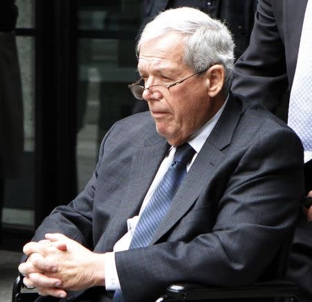 Former U.S. Speaker of the House Dennis Hastert leaves the Dirksen Federal courthouse after his sentencing hearing in Chicago, Illinois April 27, 2016. REUTERS/Frank Polich