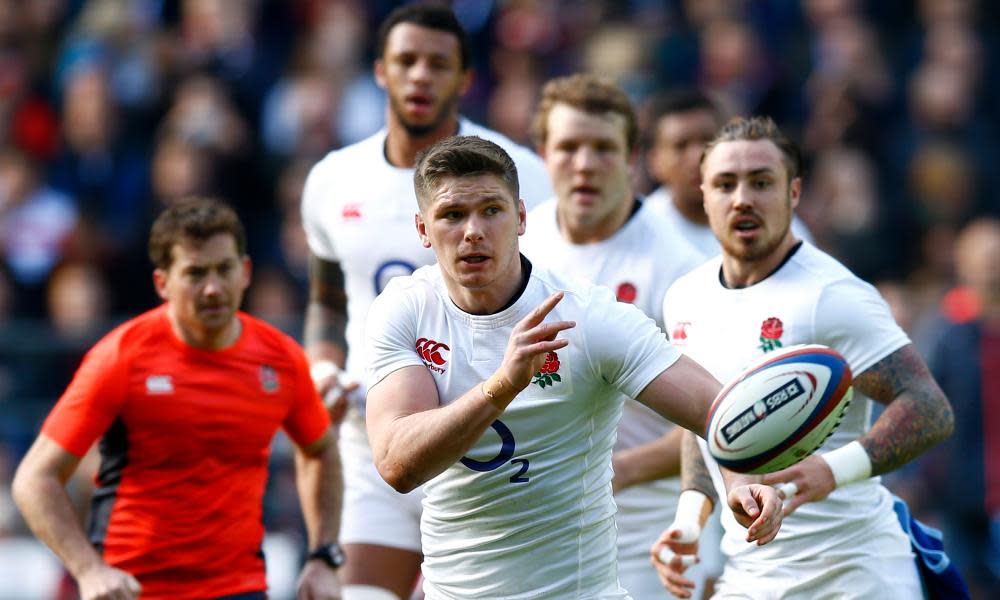 Owen Farrell prepares to win his 50th England cap against Italy in the Six Nations with a training session at Twickenham