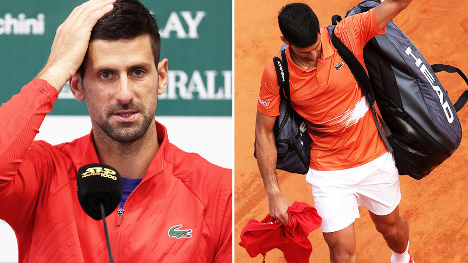 Novak Djokovic, pictured here after his loss at the Monte Carlo Masters.