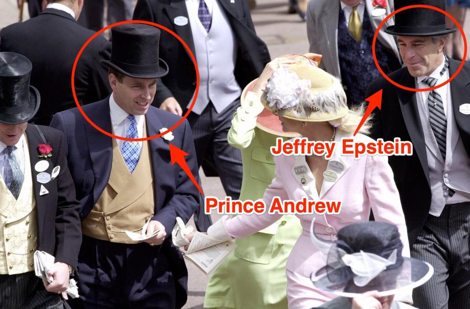 royal ascot prince andrew jeffrey epstein