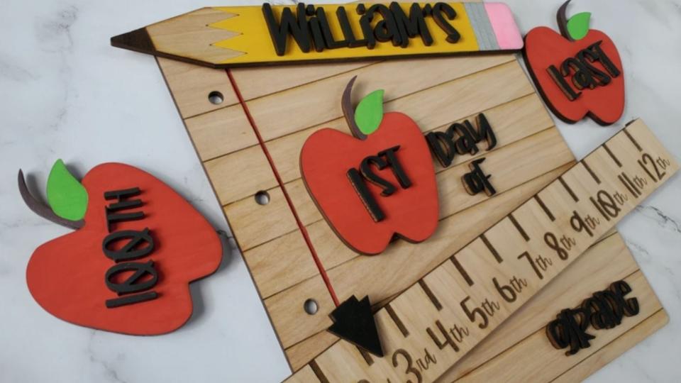 Apples, a ruler, and a pencil hit on all the first day iconography.