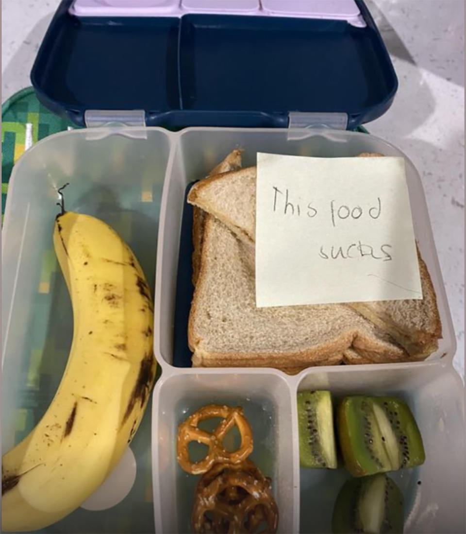 School lunchbox note. 