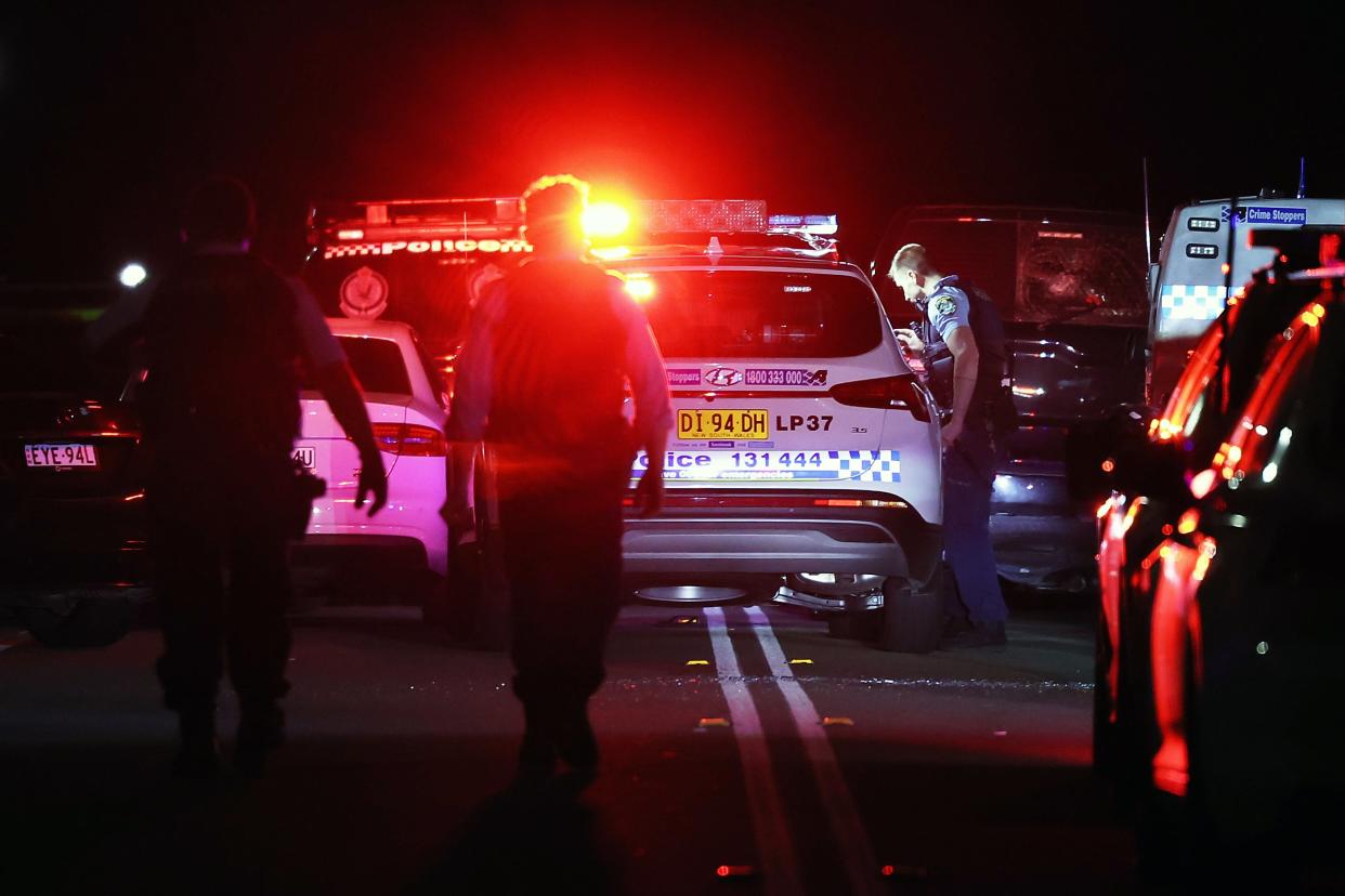 Police arrive following a stabbing at Christ The Good Shepherd Church in the suburb of Wakeley in Sydney, Australia (EPA)