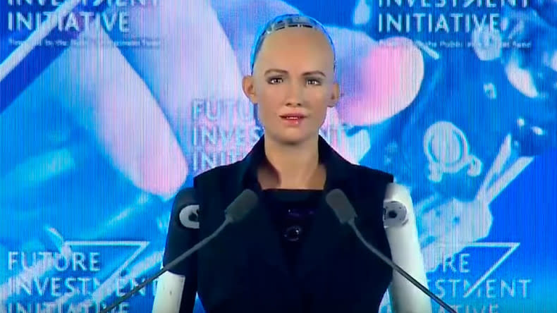 Sophia the robot. (Future Investment Initiative / YouTube)