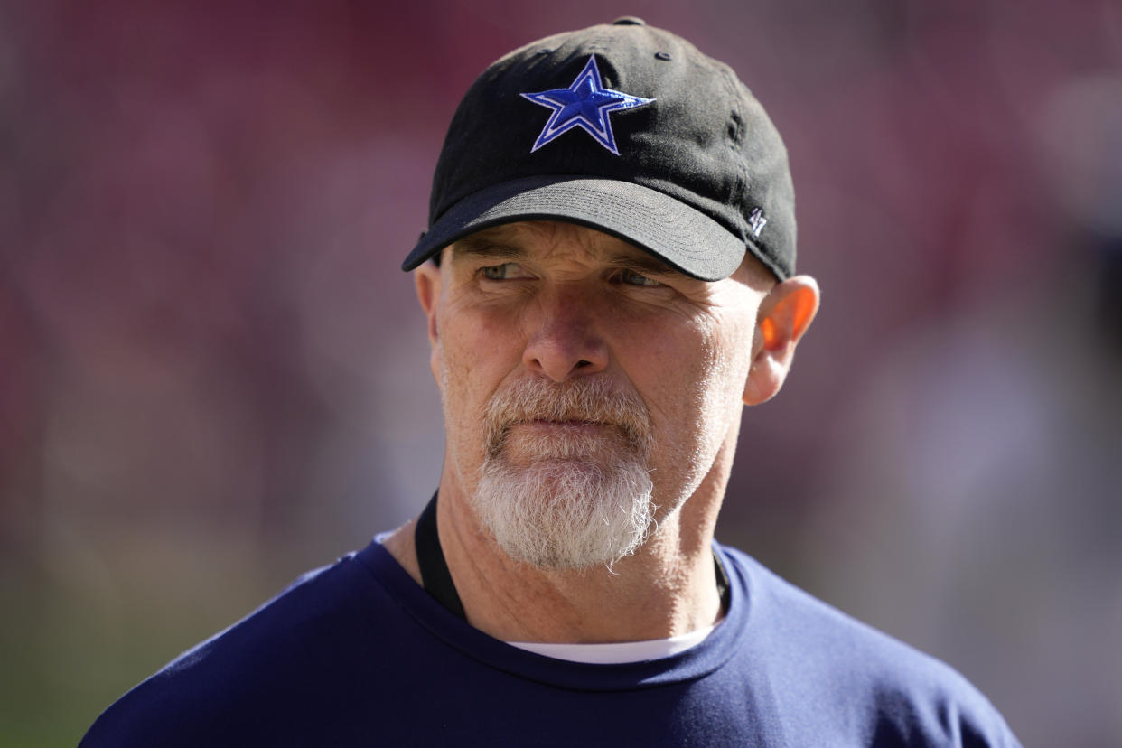 Dan Quinn told teams he's staying as Cowboys defensive coordinator, Dallas head coach Mike McCarthy confirmed to reporters Thursday. (Photo by Thearon W. Henderson/Getty Images)