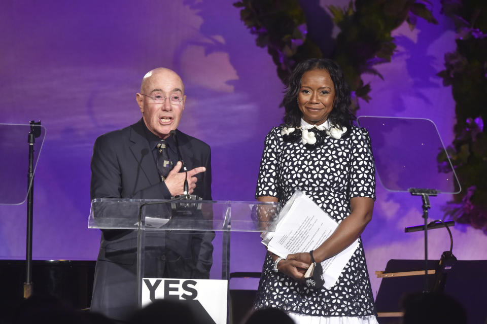 David Geffen and Mellody Hobson