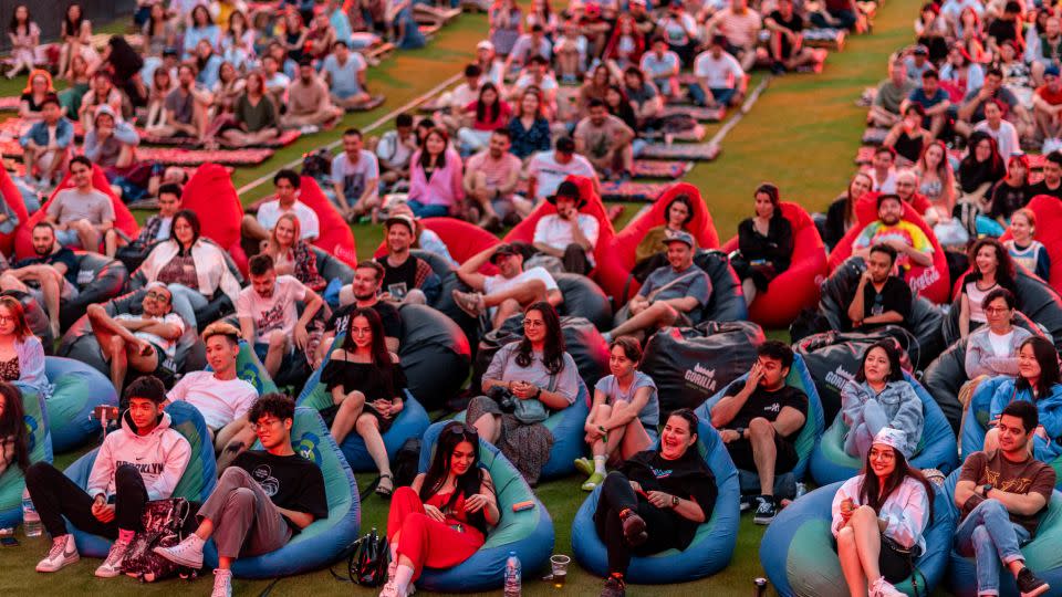 A young crowd gathered for an outdoor performance at Mocfest, Uzbekistan's burgeoning arts and music festival based in Tashkent. - feruz rustamov/Mocfest