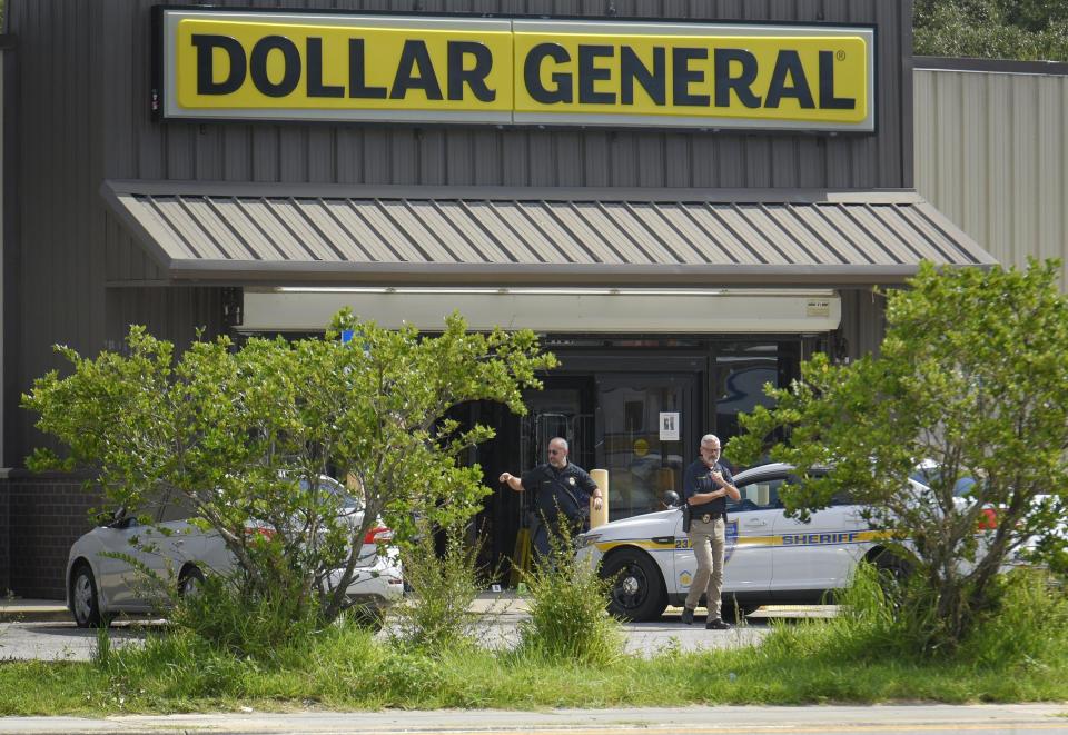 Investigators continue to gather evidence at the Dollar General store on Kings Road in Jacksonville a day after Saturday's racially motivated shooting of three Black people, according to the Jacksonville Sheriff's Office. The shooter then took his own life.