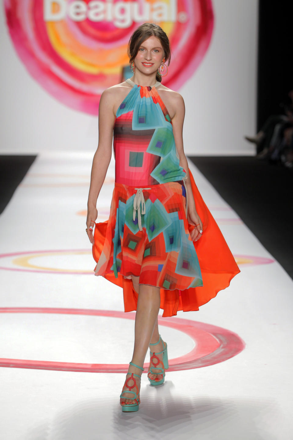 In this Thursday, Sept. 6, 2013, photo, fashion from the Desigual Spring 2014 collection is modeled during Fashion Week in New York. (AP Photo/Desigual)