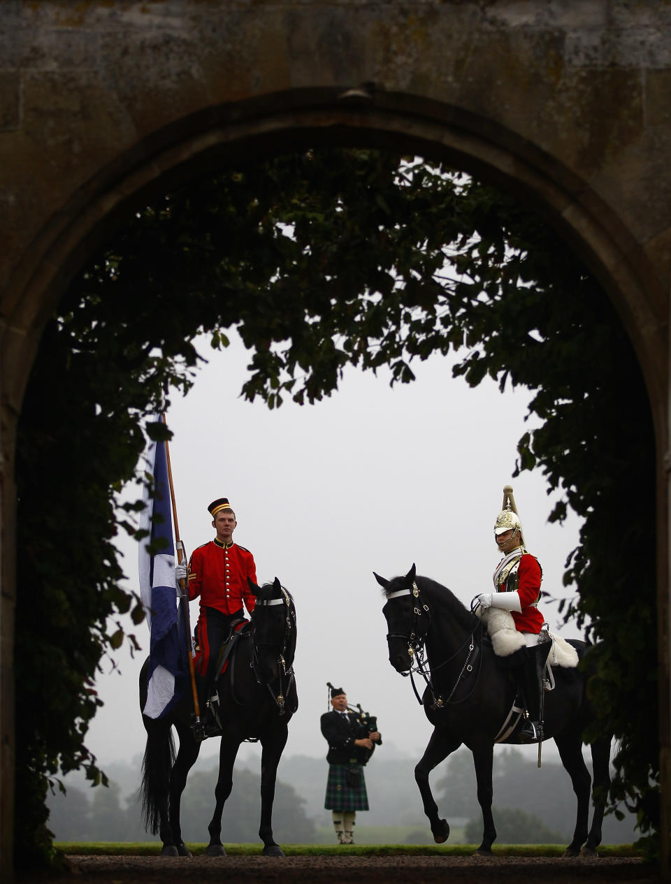 The Household Cavalry Prepare At Floors Castle Ahead Of Massed Pipe Bands Day