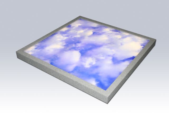 <b>The flat-panel LED tile</b><br>This light-up tile could be used to softly illuminate parts of the aircraft, such as light -- floors, countertops, walls or vanity areas