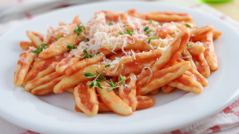 plate of capunti pasta