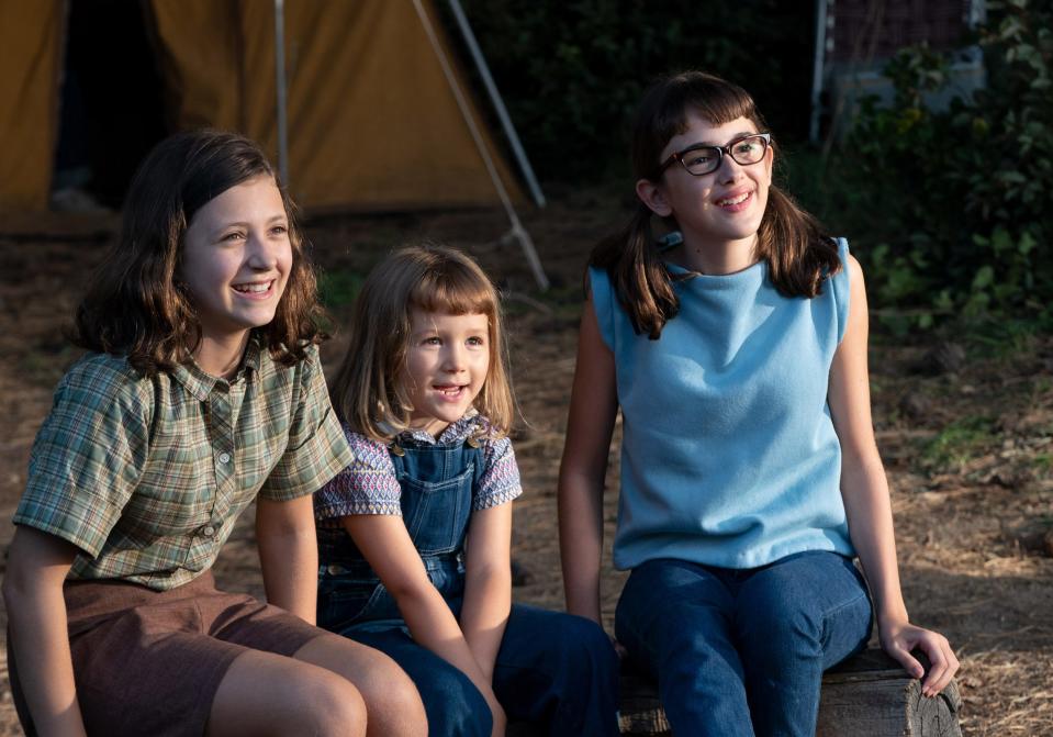 From left, Natalie Fabelman (Keeley Karsten), Lisa Fabelman (Sophia Kopera) and Reggie Fabelman (Julia Butters) in "The Fabelmans," co-written, produced and directed by Steven Spielberg.