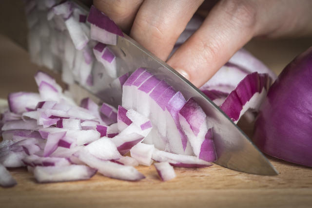 Hack shows no-tears secret to dicing onion in 30 seconds