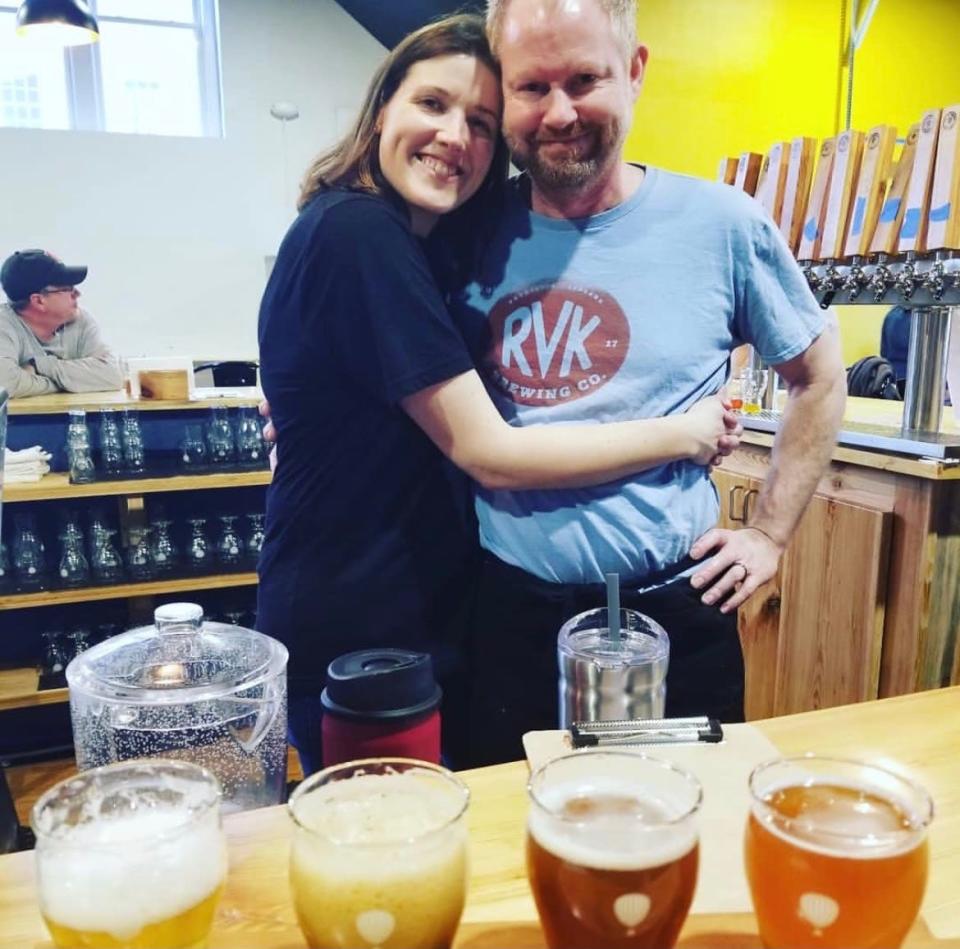 Katie and Andy Davidson, owners of Hot Air Brewing in Creston.