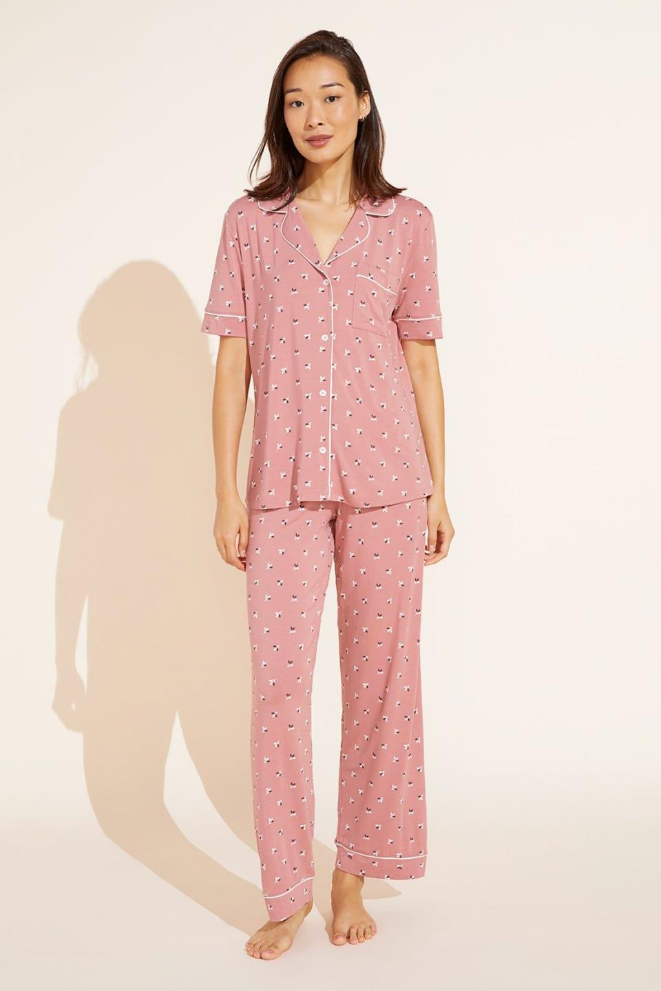 Gisele Printed Short Sleeve & Pant PJ Set