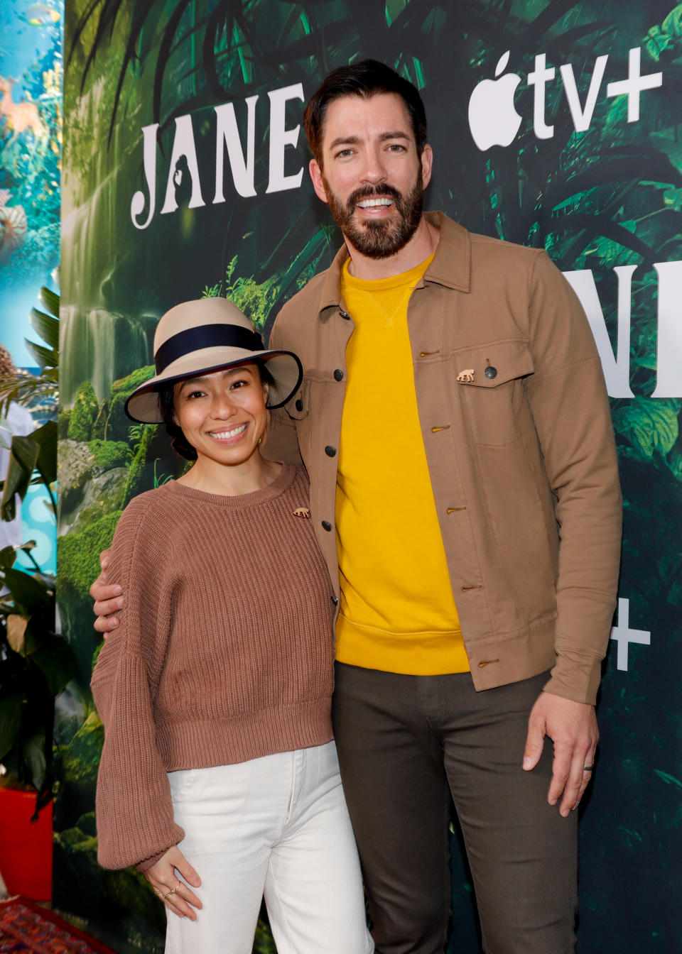 Linda Phan and Drew Scott at the premiere of "Jane" held at California Science Center on April 14, 2023 in Los Angeles, California. (Photo by River Callaway/Variety via Getty Images)