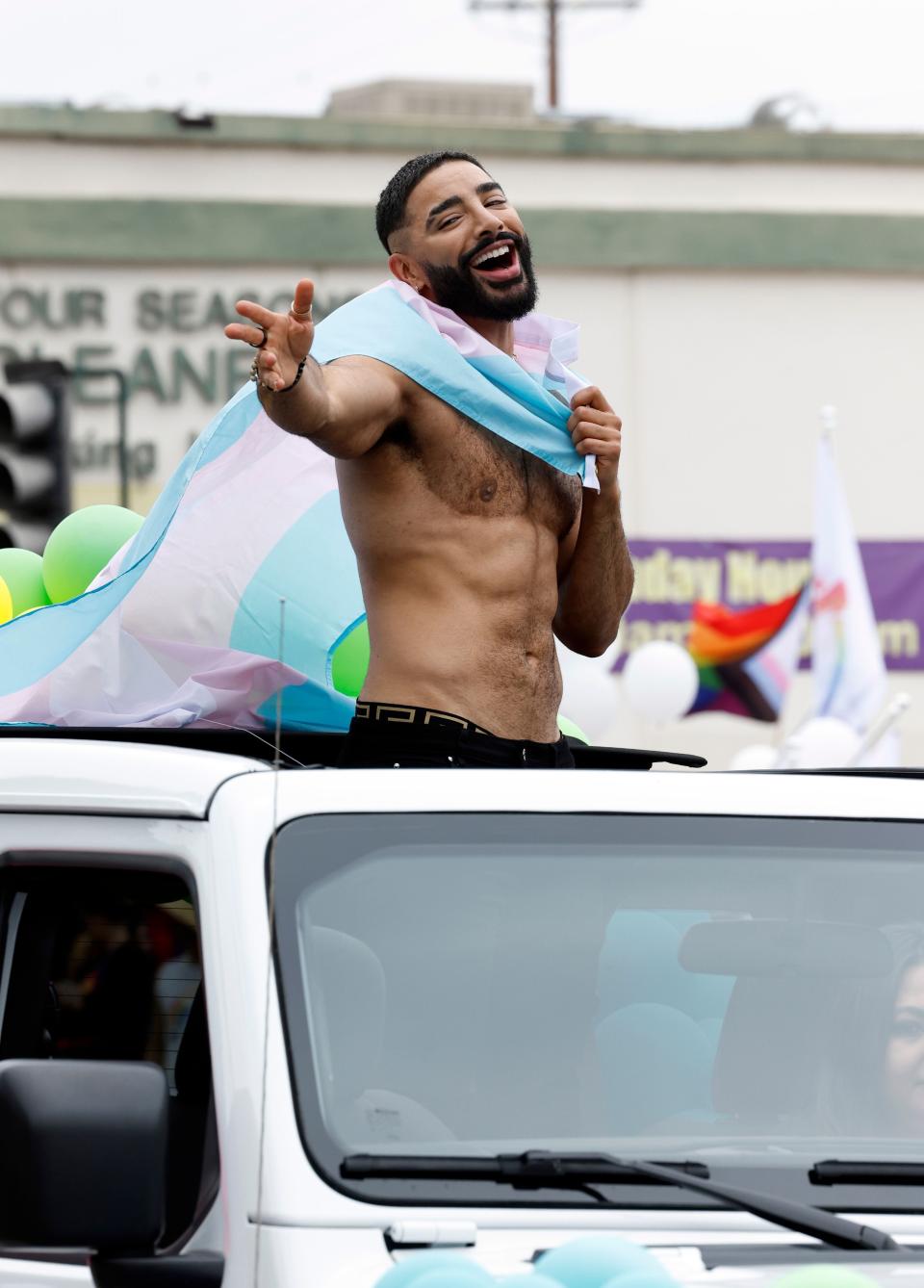 Laith Ashley attends the 2023 WeHo Pride Parade on June 4, 2023, in West Hollywood, California.