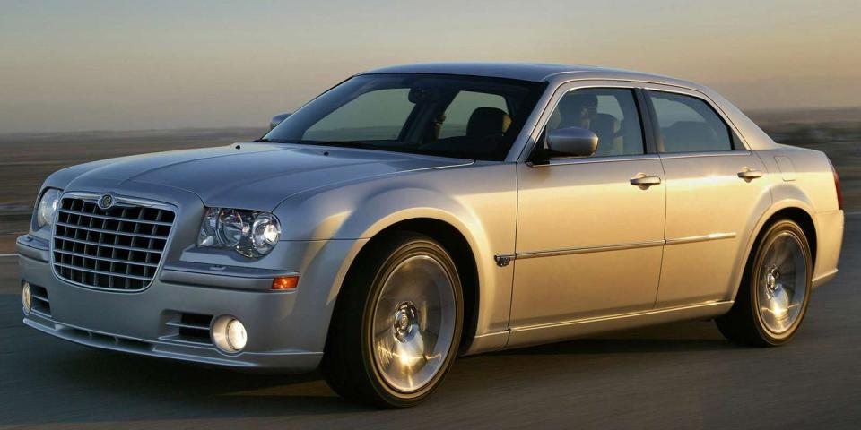 <p>Chrysler sadly doesn't sell an SRT version of the 300 in the U.S. anymore, but the first examples were incredibly fast. If you have the courage, you can take <a href="http://www.caranddriver.com/reviews/chrysler-300c-srt8-road-test" rel="nofollow noopener" target="_blank" data-ylk="slk:a Chrysler 300C SRT8 up to 173 mph;elm:context_link;itc:0;sec:content-canvas" class="link ">a Chrysler 300C SRT8 up to 173 mph</a>. <span class="redactor-unlink">For around $10,000</span>, <a href="https://www.ebay.com/itm/2007-Chrysler-300-Series/323863224683?hash=item4b67c0a16b:g:qy0AAOSwWxldMqeV" rel="nofollow noopener" target="_blank" data-ylk="slk:examples like this one;elm:context_link;itc:0;sec:content-canvas" class="link ">examples like this one</a> are a serious bargain.</p>