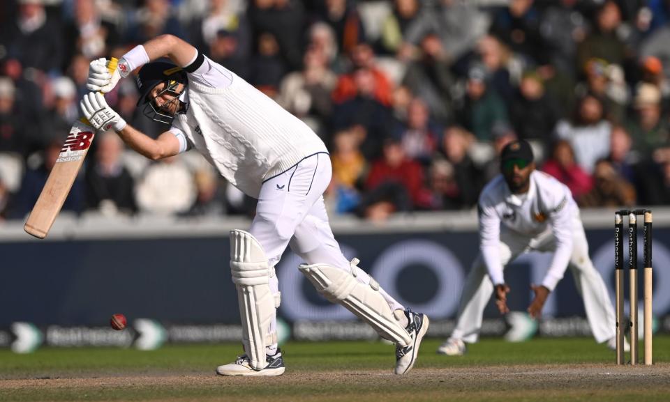 <span>Joe Root’s match-winning half century against Sri Lanka was exactly in the ‘Bazball’ style.</span><span>Photograph: Stu Forster/Getty Images</span>