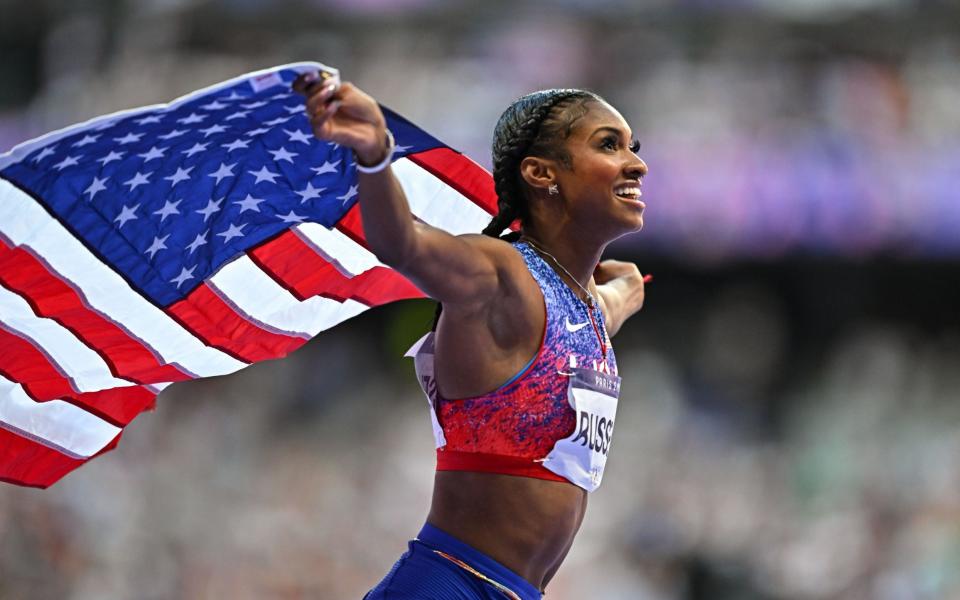 Masai Russell takes home 100m hurdle gold